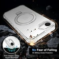 thumbnail image 6 of KOMI for iPhone 16e Case with Magnetic Invisible Stand [Military Drop Protection] [Compatible with MagSafe] Wavy Frame Shockproof Slim Translucent Matte Kickstand Case, Clear, 6 of 7