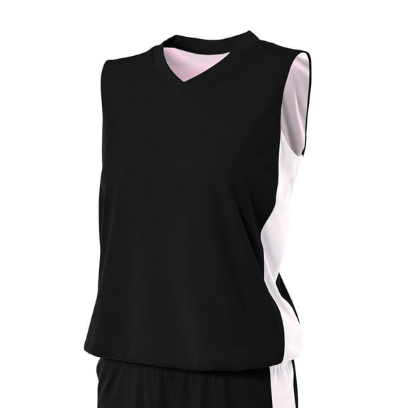 A4 Reversible Moisture Management Muscle For Women in Black/White | NW2320