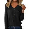 thumbnail image 2 of Winter Plus Size Fall Sweaters for Women Women's V Neck Cut Sweater With Buttons Soft Wool Knit Pullover Slim Fit Base Layer For Daily Wear, 2 of 4