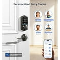 thumbnail image 4 of Veise Fingerprint Smart Lock with 2 Lever Handles, Keyless Entry Front Door Lock Set, App Control, Electronic Digital Keypad Deadbolt, Easy Installation, Emergency Power Port, Matte Black, 4 of 10
