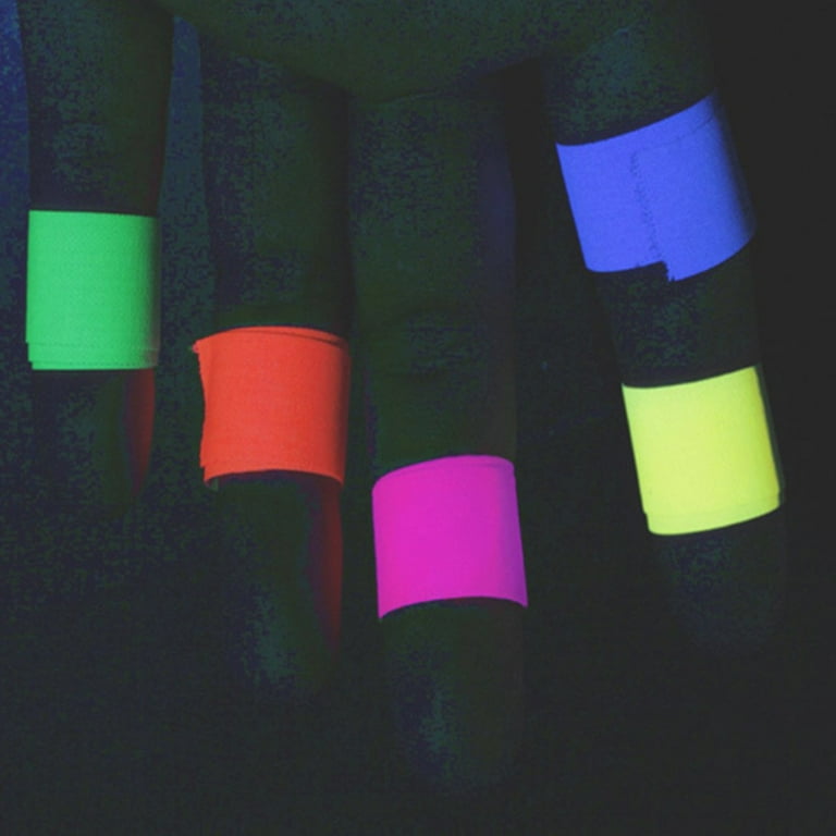 6pcs/Set Fluorescent UV Cotton Tape Night Self-Adhesive Glow In