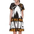thumbnail image 1 of Balery Not All Who Wander Are Lost4 Vestidos sueltos de manga corta para mujer, vestidos de verano 2025, vestidos casuales de corte A con vuelo., 1 of 6