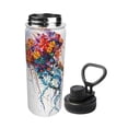 thumbnail image 2 of Honeii Colorful Floral Jellyfish Print 18OZ Sports Insulated Kettle,Double-Walled Stainless Steel Water Bottle with Leak-Proof Lid, Perfect for Outdoor, Sports, and Travel, 2 of 7