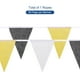 thumbnail image 4 of Uxcell 33ft Banderín Negro Amarillo Blanco, 36 PCS Banderas de Triángulo para Cumpleaños Boda Jardín, 4 of 6