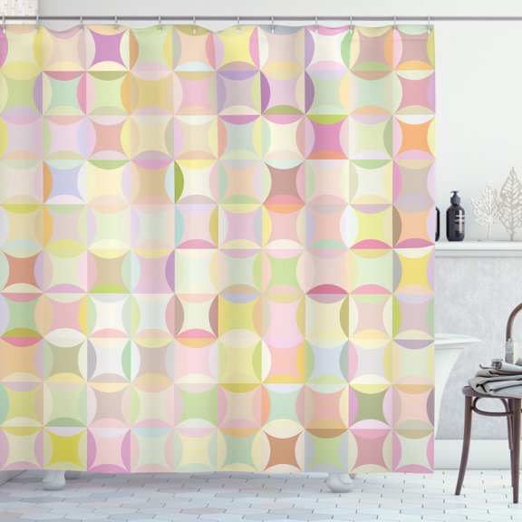 Ambesonne Pastel Shower Curtain, Retro Polka Dots Funky, 69"Wx70"L, Multicolor