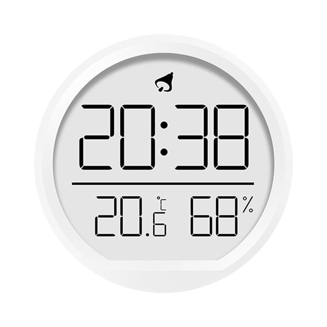 Reloj de pared digital de 2,9 pulgadas, funciona con pilas, multifuncional, 12/24 horas. Blanco