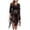 #500-Black, variant on Womens Casual Swimwear Cover Up 3/4 Length Sleeve Sheer Mesh Hollow Out Beach Dress Solid Color Lightweight for Pool 1-Pack Gift