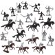 thumbnail image 2 of juego de minifiguras de soldados de mesa de arena, pequeñas figuras de caballeros, micropaisajismo, decoraciones de caballos, 2 of 7
