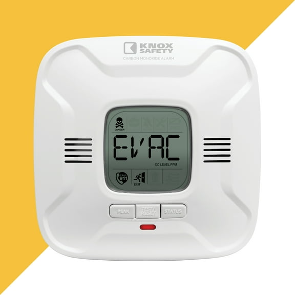 Knox Safety Battery Operated Carbon Monoxide Detector, Voice Alert & Display, 10-Year Lithium Power