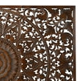 thumbnail image 5 of DecMode Brown Wooden Handmade Intricately Carved Floral Wall Decor with Mandala Design (3 Count), 5 of 10