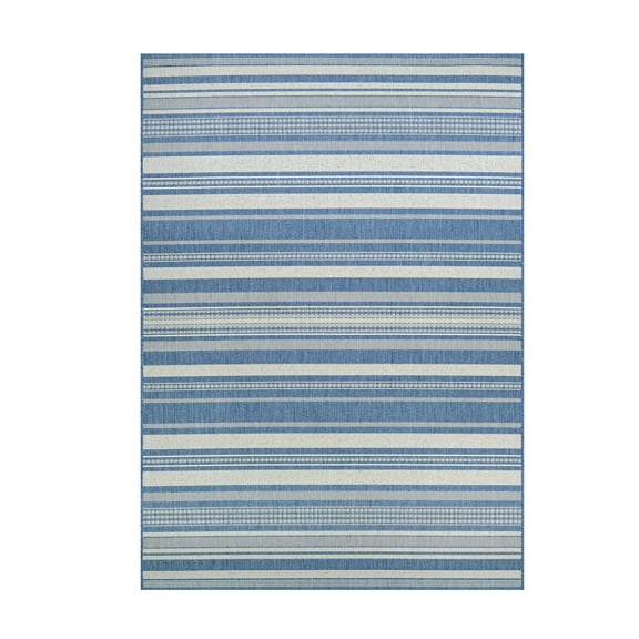 Couristan 2' x 3.5' Blue Striped Rectangular Area Throw Rug