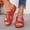 #0119-Red, variant on Trendy Women's Buckle Embellished Wedge Sandals with Open Toe, Chunky Thick Sole Slip-On Slippers with Padded Insole, Non-Slip Comfortable Slides for Summer Beach Daily Outfits Gift