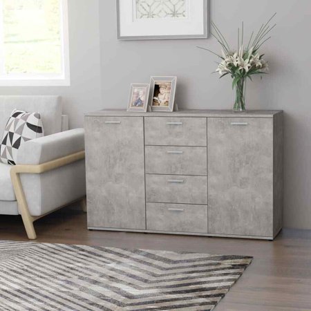 Wooden Storage Cabinet with Drawers 47  EW - Gray
