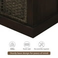 thumbnail image 7 of Wulawindy Rustic Storage Bench with 3 Removable Classic Rattan Basket , Entryway Bench with Removable Cushion, 7 of 7