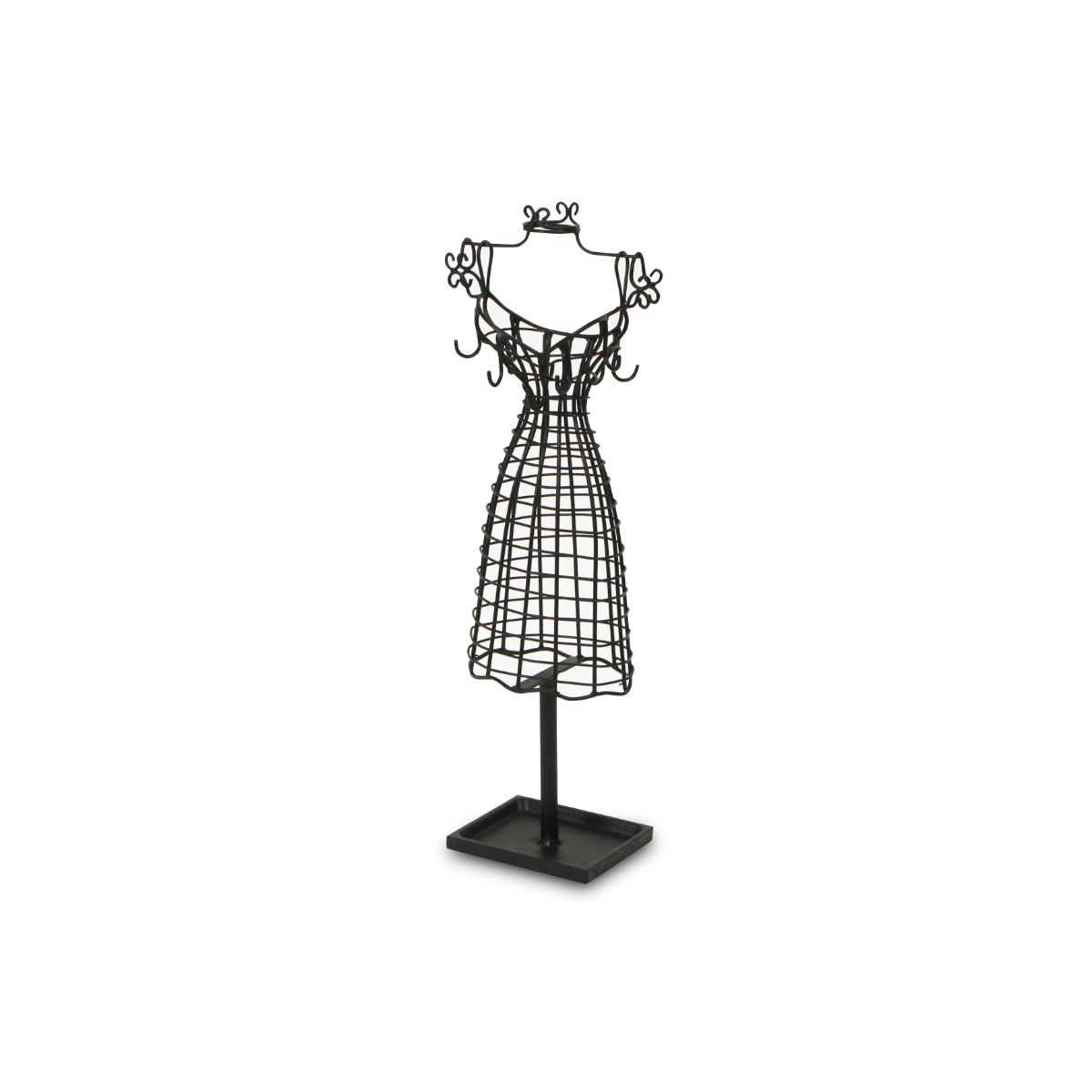 Contemporary Home Living 17.25" Black Handcrafted Wire Dress Form Tabletop  Decor - Walmart.com