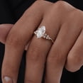 thumbnail image 5 of Cora Jewellery 1.5CT Snow Drift Style Marquise Moissanite Engagement Ring For Women, 18K Rose Gold, 5 of 6