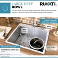 thumbnail image 5 of Ruvati 25-in Drop-in Topmount 16 Gauge Rounded Corners Kitchen Sink Single Bowl, 5 of 8