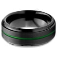 thumbnail image 2 of P. Manoukian Tungsten Wedding Band Ring 8mm for Men Women Green Black Beveled Edge Brushed Polished Lifetime Guarantee Size 4, 2 of 4