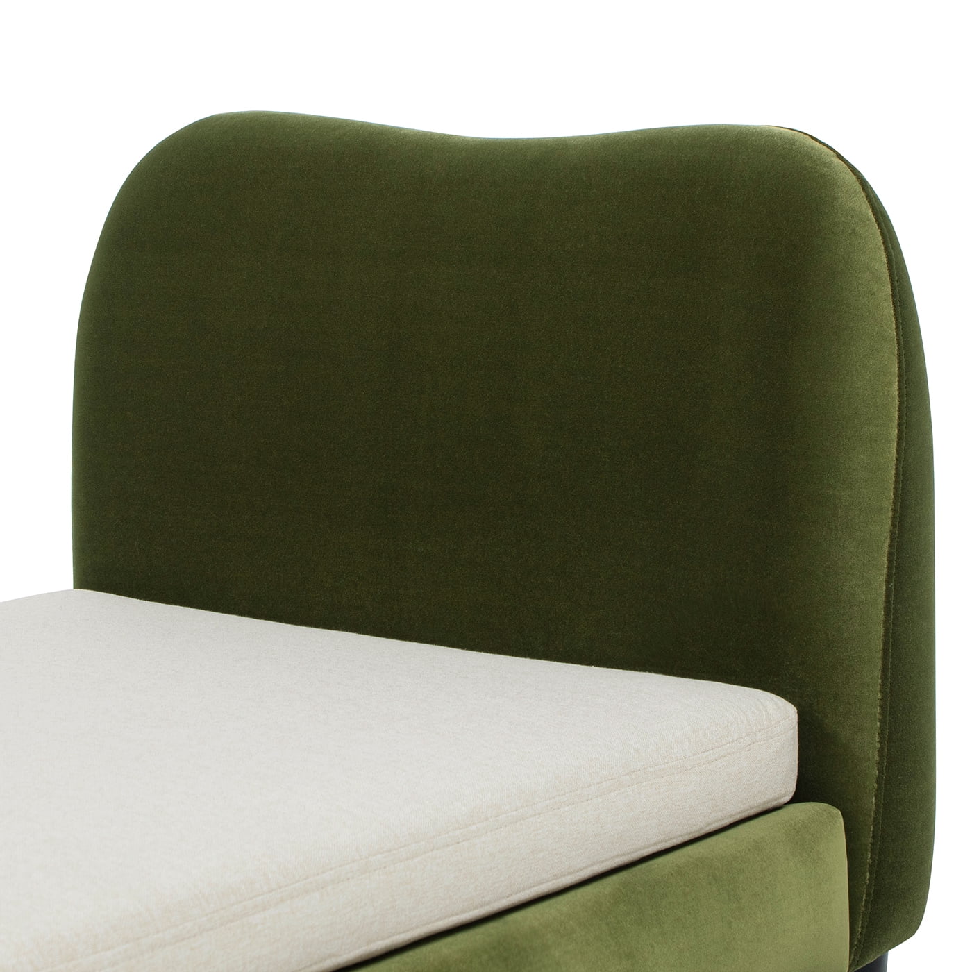 Roman Upholstered Small to Medium Pet Bed Dog or Cat, Olive Green Performance Velvet
