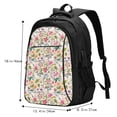 thumbnail image 5 of Balery Bunny Floral Print USB Charging Backpack for Men and Women - Water-Resistant, Anti-Theft Laptop Backpack with USB Port for Travel, Work, School, and College, 5 of 7