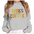 thumbnail image 2 of Tanghaowl Women Sweatshirt Ladies Fashion Casual Letter Printed Round Neck Long Sleeve Off Shoulder Hoodie Top with Soft Fabric Grey M, 2 of 4