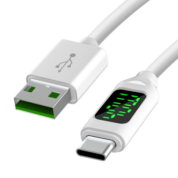 10ft 100W/5A USB C Cable Fast Charging USB-A to Type C Charger Cord With LCD Display