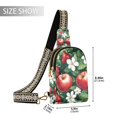 thumbnail image 2 of FORMRS Womens Crossbody Sling Bag Travel Daypack Shoulder Chest Backpack, Red Apple Pattern, 2 of 7
