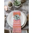 thumbnail image 2 of Pink Orange Boho Cloth Napkins Set of 8 Reusable Dinner Napkins, Vintage Ethnic Tribe Abstract Art Cocktail Napkin Washable Table Napkins for Wedding/Holiday Party/Baby Shower 20"x20", 2 of 7