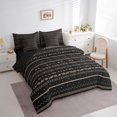 thumbnail image 3 of Manfei Vintage Geometric Lines Bedding Comforter Set 7-Piece,Geometry Aesthetic Art King Bedding Sets,Black Brown Bed Sheets,Breathable Bedroom Decor Reversible, 3 of 7