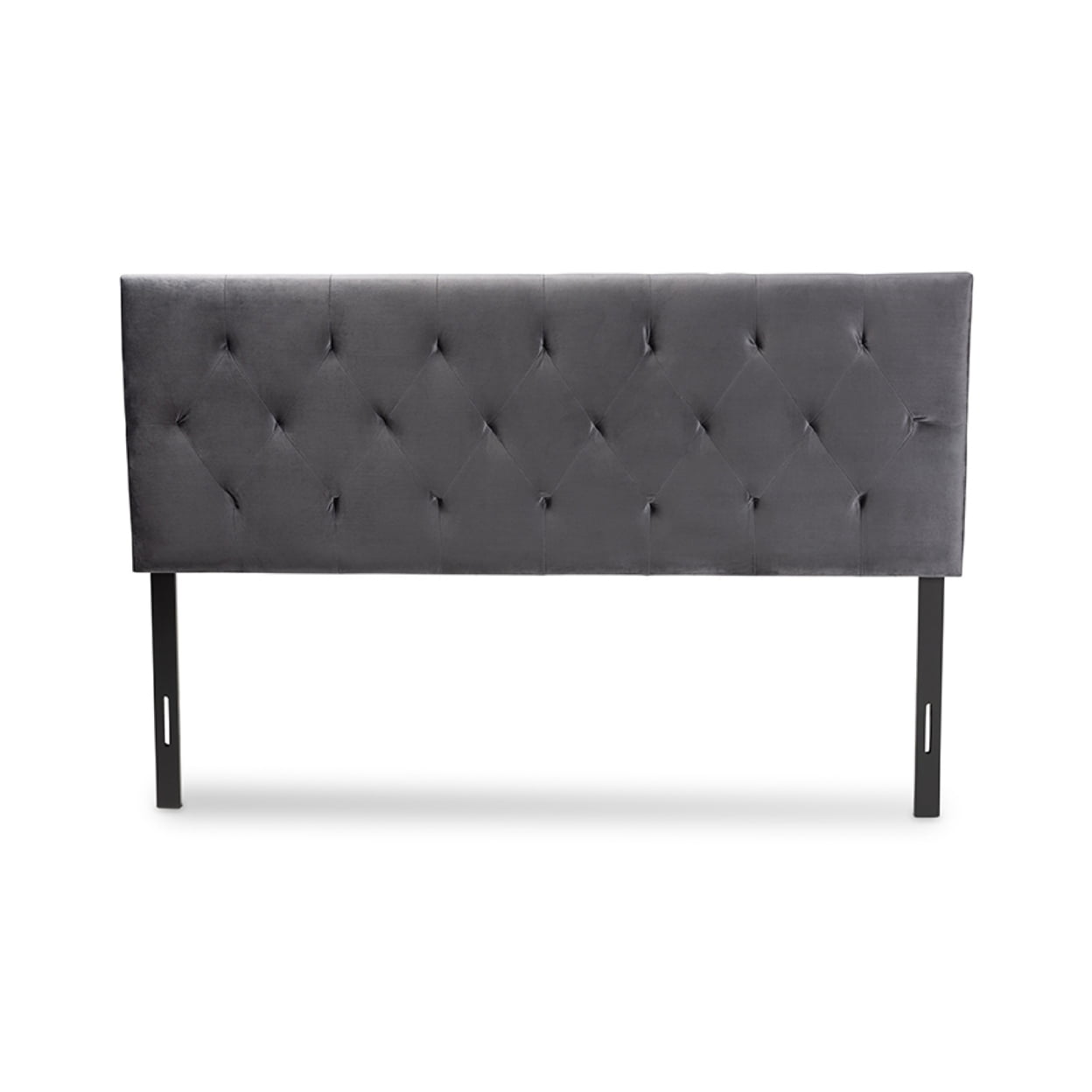 Baxton Studio Felix Modern and Contemporary Grey Velvet Fabric Upholstered Queen Size Headboard,Wholesale Interiors