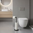 thumbnail image 5 of Modern Black Freestanding Toilet Paper Dispenser and Reserve with Folding Arm for Compact Bathrooms, 5 of 6