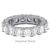 Diamond Traces UD-EWB100-4967 14K White Gold 4-Prong Setting 1.11 Carat Total Natural Diamonds Classic Eternity Ring