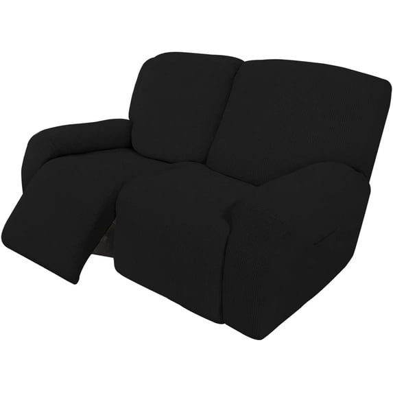 ZXNYH 8 Pieces Recliner Sofa Stretch Sofa Slipcover Sofa Cover Furniture Protector Couch Soft with Elastic Bottom Kids, Spandex Jacquard Fabric Small Checks Chocolate