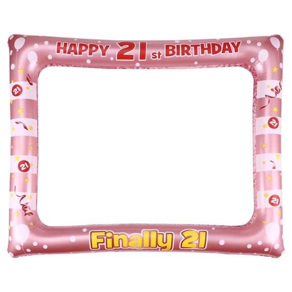 Shisuyan 1 Pc Birthday Inflatable Photo Frame PVC Party Photo Props Supply for Age 21