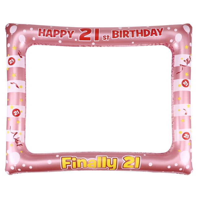 Shisuyan 1 Pc Birthday Inflatable Photo Frame PVC Party Photo Props Supply for Age 21