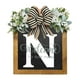 thumbnail image 1 of Corona personalizada con apellido | Letrero colgante para la puerta principal | Decoración de madera con monograma para la entrada de la casa durante todo el año, 1 of 1