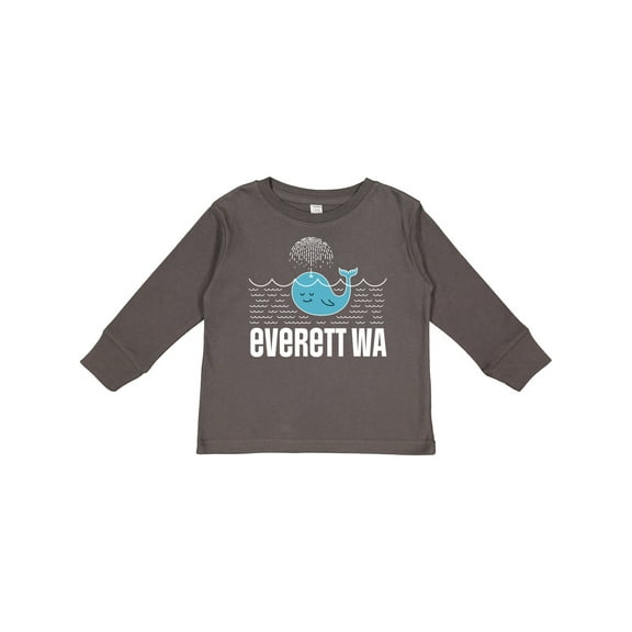 Inktastic Everett Washington Whale Watching Boys or Girls Long Sleeve Toddler T-Shirt