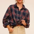 thumbnail image 2 of Busydd Womens Flannel Plaid Shacket Jacket Fashion Turndown Collar Long Sleeve Shirts for Women Casual Lightweight Fall Jackets Button Down Blouses Coats Cardigans with Pockets, 2 of 6