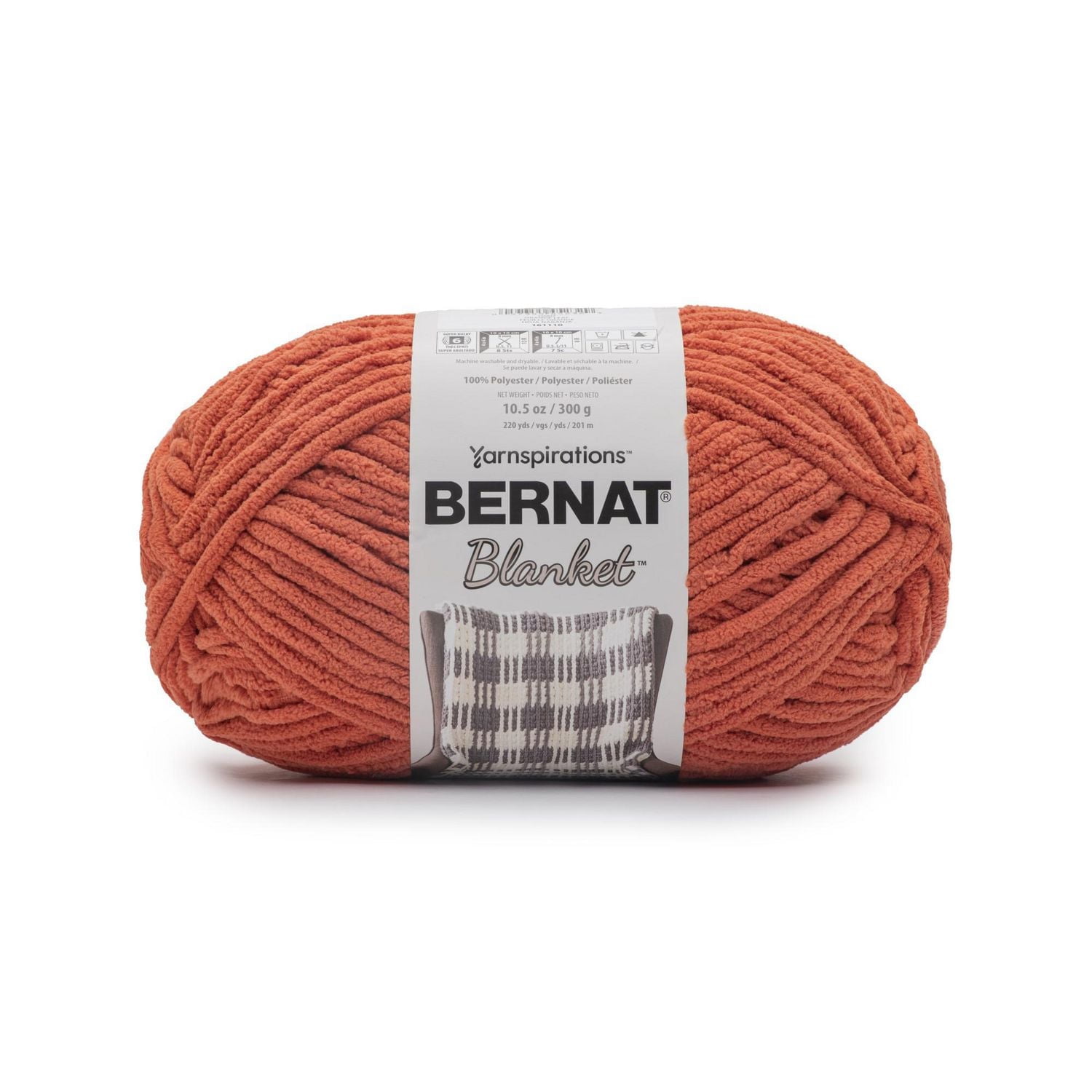 Bernat® Blanket™ #6 Super Bulky Polyester Yarn, Orange Leaf 10.5oz/300g, 220 Yards, Polyester #6 Super Bulky Yarn
