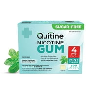 Quitine Nicotine Gum 4mg Classic Mint, 300 Count, Stop Smoking Aid