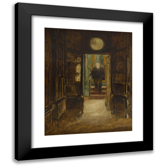 Georges Hugo 12x14 Black Modern Framed Museum Art Print Titled - Victor Hugo Descending from His Work Office in Hauteville House