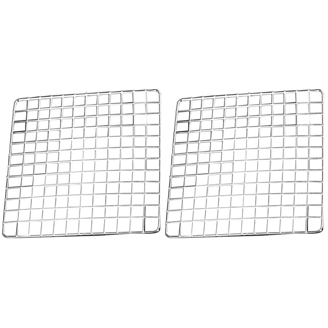2pcs Stainless Steel Cooling Rack Barbecue Mesh Rack Fried Food Draining Rack Cookie Cooling Rack