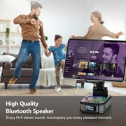 Wireless Bluetooth 5.4 speaker, 4-in-1 Cell Phone Stand with Bluetooth Speaker, RGB Lights Non-Slip Base 3000mAh Battery, Compatible with Iphone/Android/Ipad, Gifts for Men Women