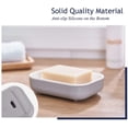 thumbnail image 4 of Jaboneras de baño con jabonera de drenaje Jabonera de ducha de plástico gris y blanco de 2 capas Jabonera de estilo nórdico elegante Jabonera de cocina para el hogar JFHHH pequeña, 4 of 5