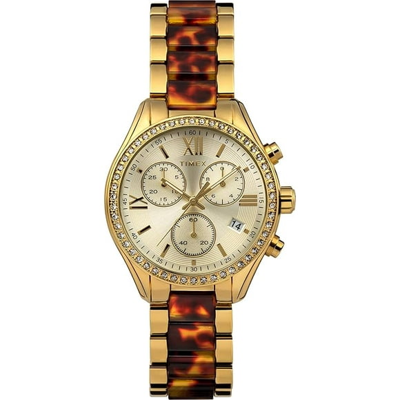 Timex Classic Chronograph Quartz Gold Dial Ladies Watch