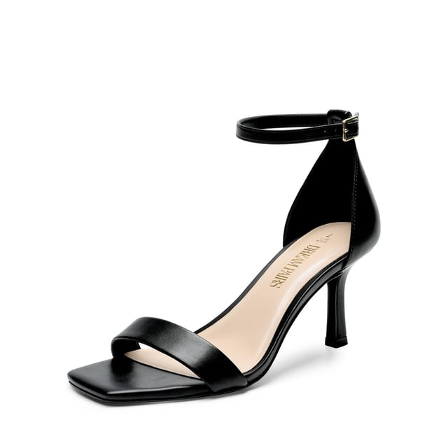 Sandalias de Tacón para Mujer DREAM PAIRS SDHS2427W Negras 7.5 cm