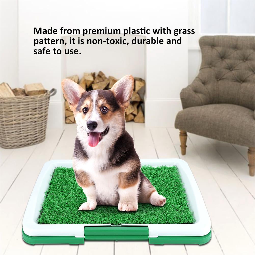 Ccdes Dog Pet Potty Mat Grass Pad with Mesh+Collection Tray Home Indoor