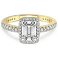 thumbnail image 3 of 2 Carat IGI Certified Emerald Shape Lab Grown Diamond Engagement Ring | 14K Yellow Gold |Klarissa Halo Diamond Eternity Lab Diamond Ring | FG-VS1-VS2 Quality Friendly Diamonds, 3 of 5