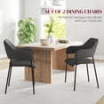 thumbnail image 4 of HOMCOM Modern Dining Chairs Set of 2 with Armrests and Steel Legs, 4 of 10
