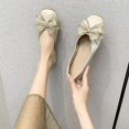 thumbnail image 2 of Nuevo 2022 primavera y otoño moda tendencia damas suela blanda punta cuadrada boca baja zapatos planos nudo de lazo zapatos planos sin cordones 38 Gao Jinjia LED, 2 of 2